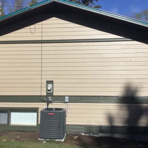 Reversible tub to shower conversion with low step entry for mobility friendly bathroom accessibility.