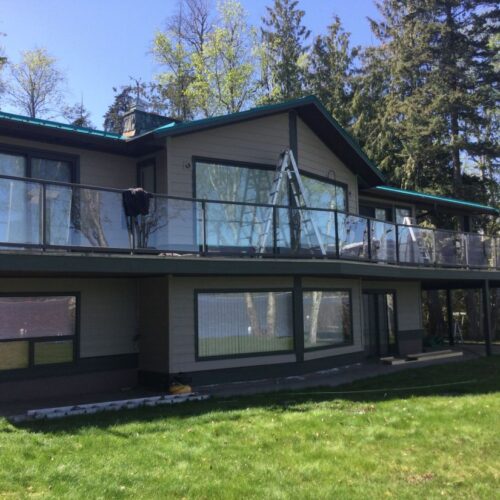 Reversible tub to shower conversion with low step entry for mobility friendly bathroom accessibility.